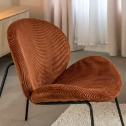 Fauteuil en velours terracotta Dorian