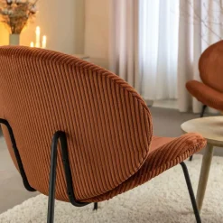 Fauteuil en velours terracotta Dorian