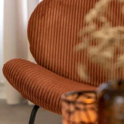 Fauteuil en velours terracotta Dorian