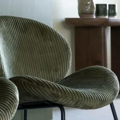 Fauteuil en velours vert Dorian