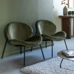 Fauteuil en velours vert Dorian