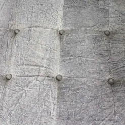 Fauteuil lounge en tissu bleu délavé armature métal