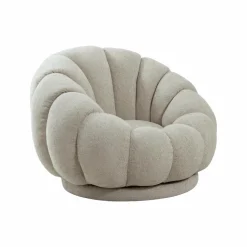 Fauteuil nuage en tissu écru Héléna