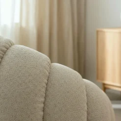 Fauteuil nuage en tissu écru Héléna