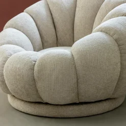 Fauteuil nuage en tissu écru Héléna