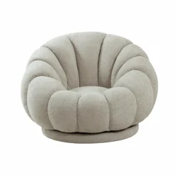 Fauteuil nuage en tissu écru Héléna