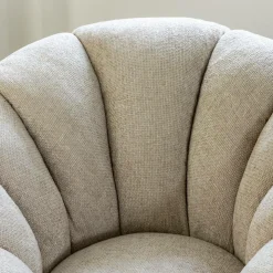 Fauteuil nuage en tissu écru Héléna