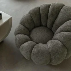 Fauteuil nuage en tissu vert gris Héléna