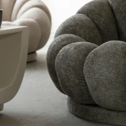 Fauteuil nuage en tissu vert gris Héléna