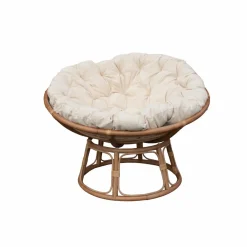 Fauteuil papasan en rotin avec coussin Rattan