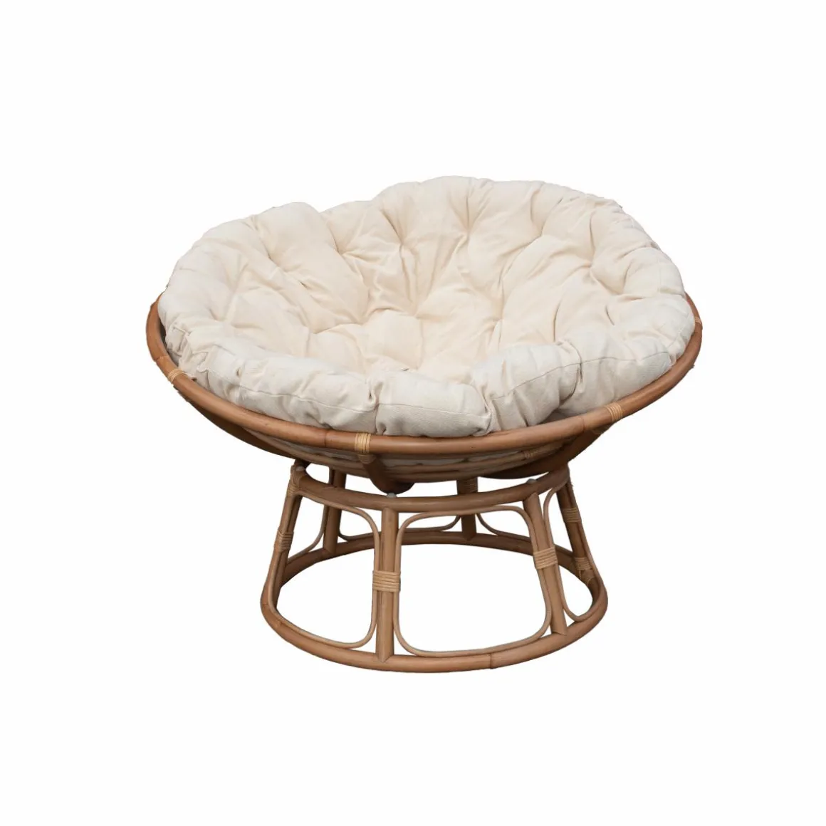 Fauteuil papasan en rotin avec coussin Rattan