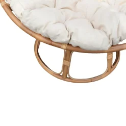 Fauteuil papasan en rotin avec coussin Rattan