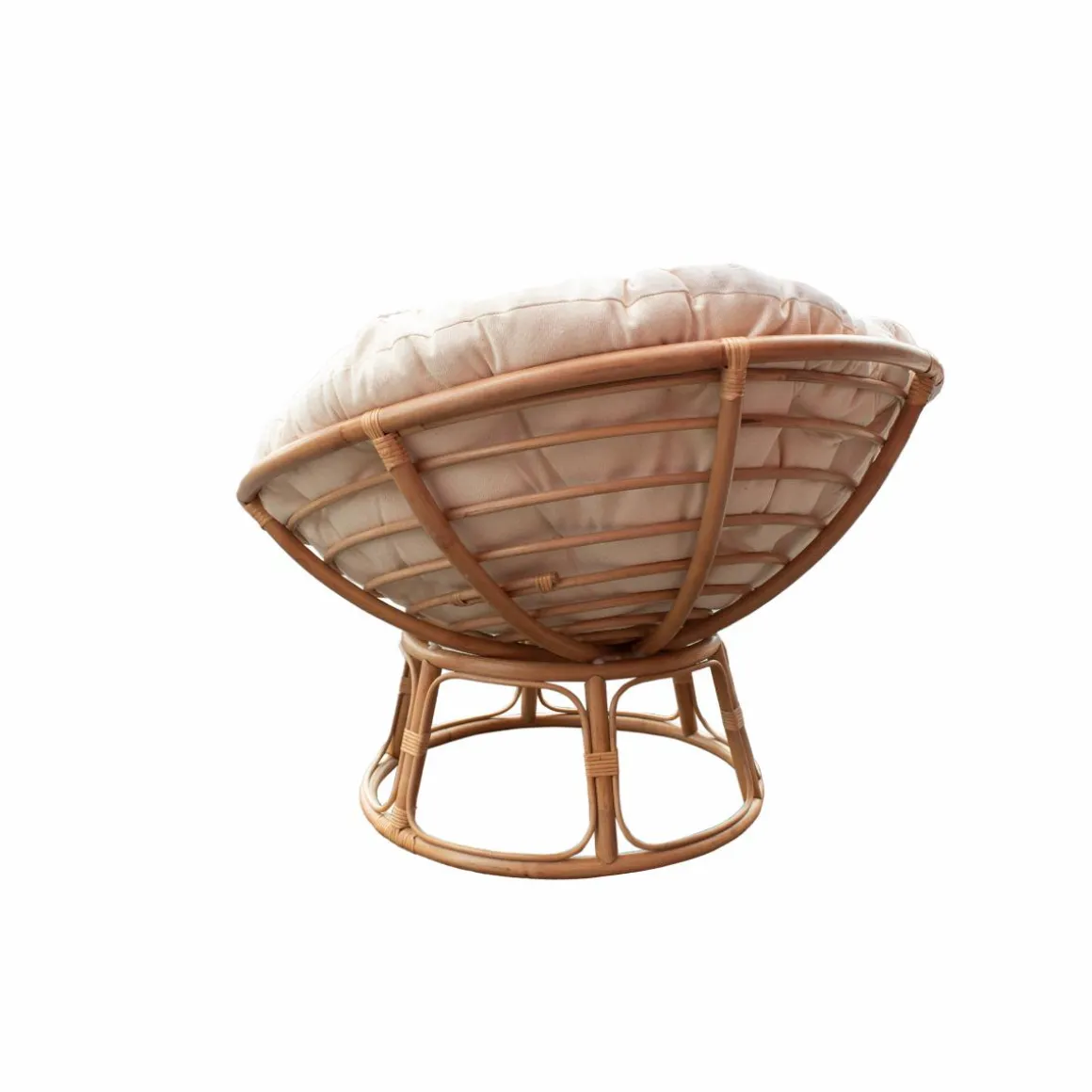 Fauteuil papasan en rotin avec coussin Rattan