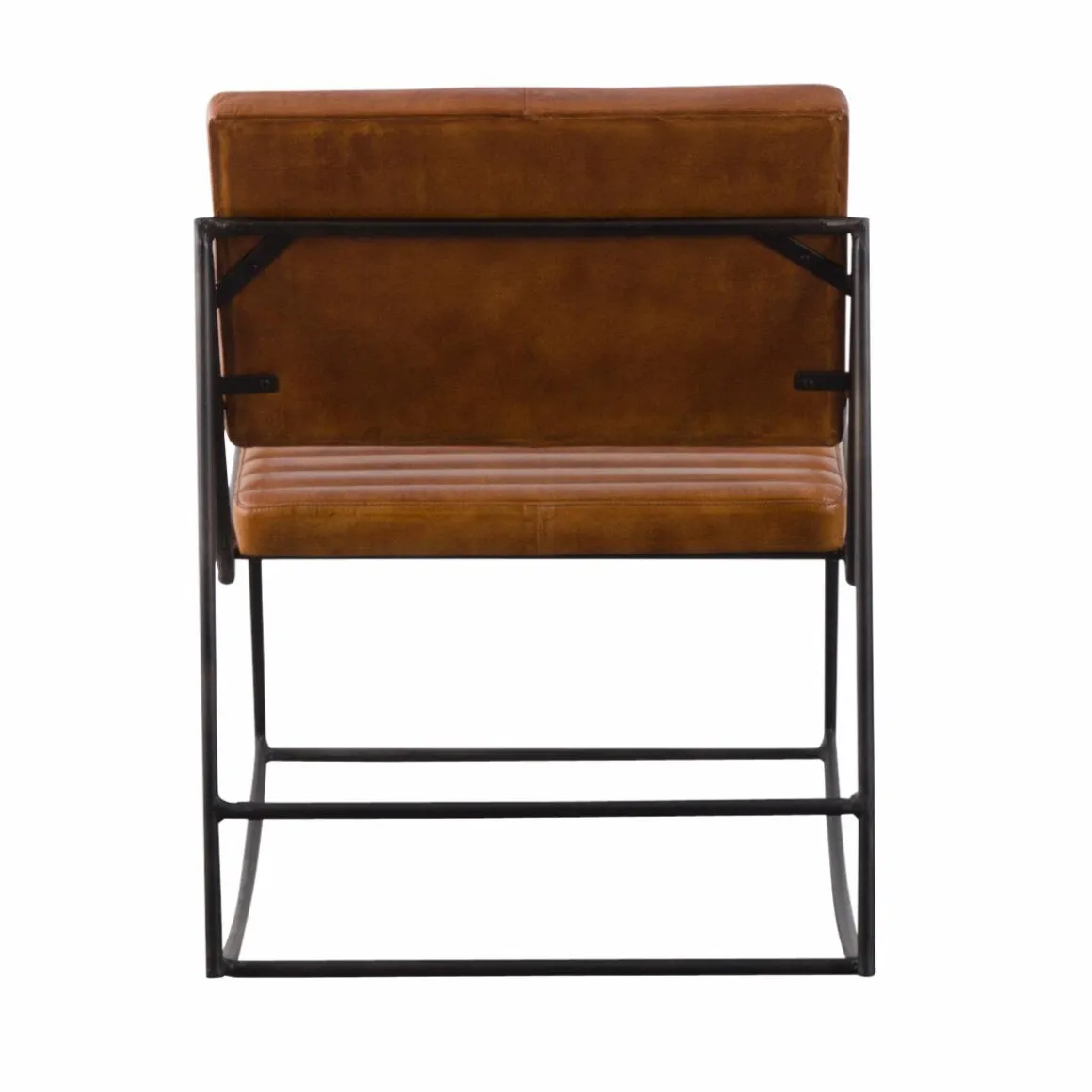 Fauteuil vintage en cuir marron Porto