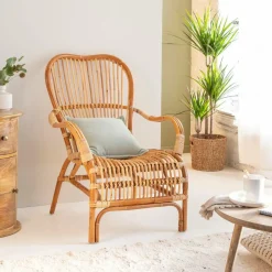 Fauteuil vintage en rotin Rattan