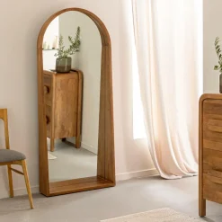Grand miroir en bois de manguier Marley