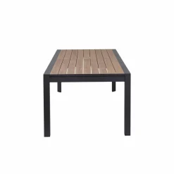 Grande table de jardin en aluminium gris et effet bois Ayden