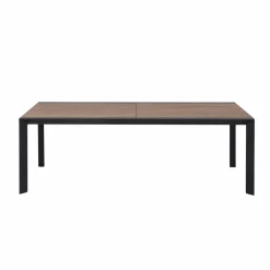 Grande table de jardin en aluminium gris et effet bois Ayden