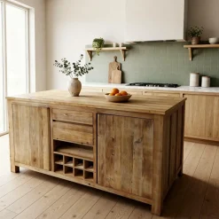 Ilot central en bois recyclé Garance