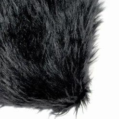 Jeté en fausse fourrure noire