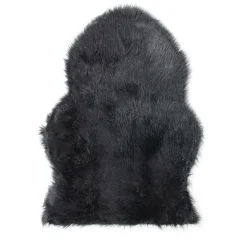 Jeté en fausse fourrure noire