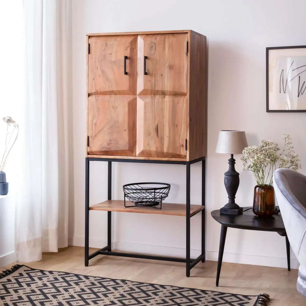 Lampe à poser en bois de manguier Will