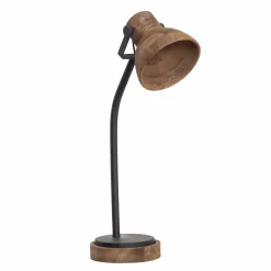 Lampe à  poser en bois de manguier et métal Loulou