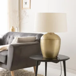 Lampe à  poser en métal doré Nio