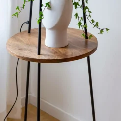 Lampe sur pied avec tablette en jute Odessa