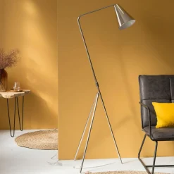 Lampe sur pied design métal gris Aude