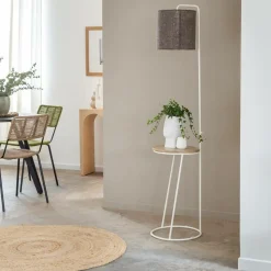 Lampe sur pied en métal et en jute Rosanne