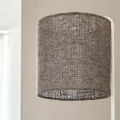 Lampe sur pied en métal et en jute Rosanne
