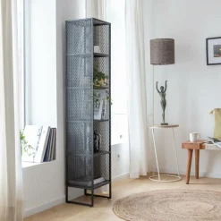 Lampe sur pied en métal et en jute Rosanne