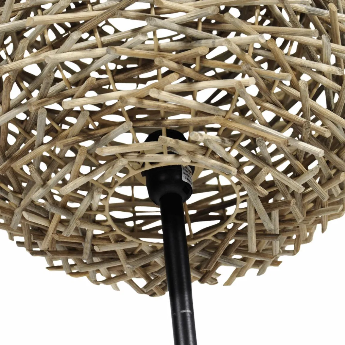 Lampe sur pied en métal et osier Erika