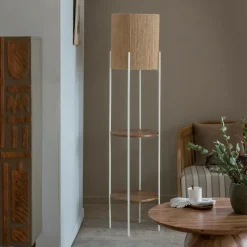 Lampe sur pied en métal et jute Estelle