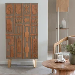 Lampe sur pied en métal et jute Estelle