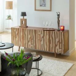 Lampe sur pied en métal et jute Estelle