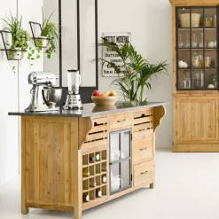 Îlot central en bois recyclé Champêtre