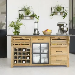 Îlot central en bois recyclé Champêtre