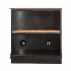 Meuble bar bleu avec plateau en bois de manguier Combi