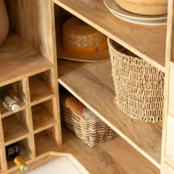 Meuble bar en angle bois de manguier Lou