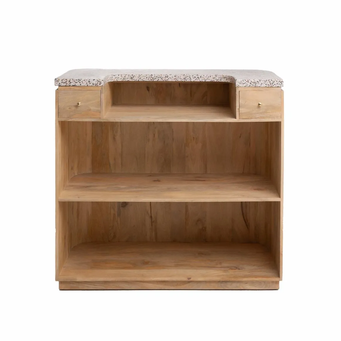 Meuble bar en bois de manguier et terrazzo Lou