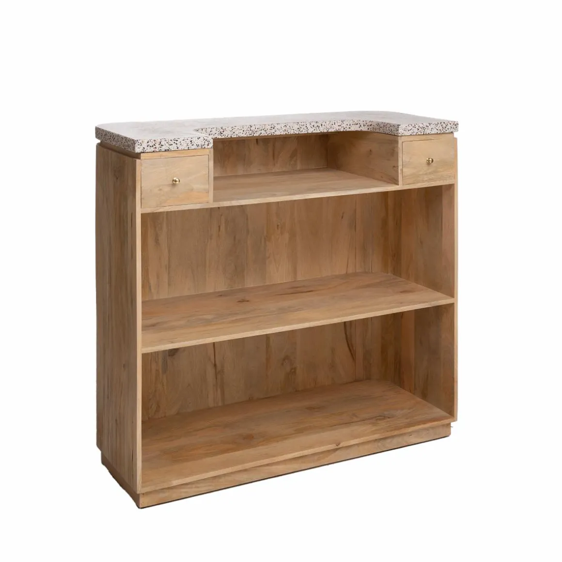 Meuble bar en bois de manguier et terrazzo Lou