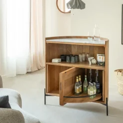 Meuble bar en bois de manguier et marbre Adler