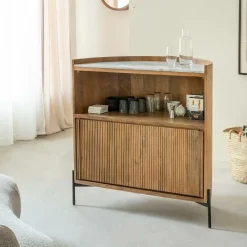 Meuble bar en bois de manguier et marbre Adler