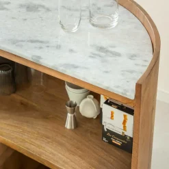 Meuble bar en bois de manguier et marbre Adler