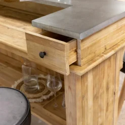 Meuble bar en bois recyclé 180 cm Garance