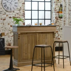 Meuble bar en bois recyclé 120cm Garance