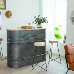Meuble bar en métal et bois de manguier Locker