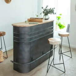 Meuble bar en métal et bois de manguier Locker